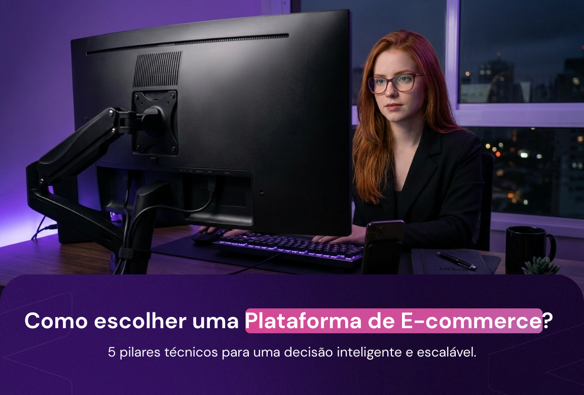 empreendedora pesquisando sobre como escolher uma plataforma de e-commerce